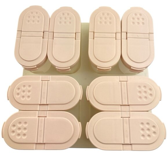 Vtg Tupperware Modular Mates Carousel Spice Rack 16 Containers Pink Top Complete - Picture 3 of 5